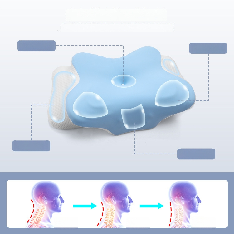 Atminties putų kaklo pagalvė, drugelio formos, ledinio šilko audinys, svoris 0.5–1.0 kg
