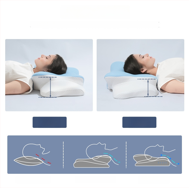 Atminties putų kaklo pagalvė, drugelio formos, ledinio šilko audinys, svoris 0.5–1.0 kg