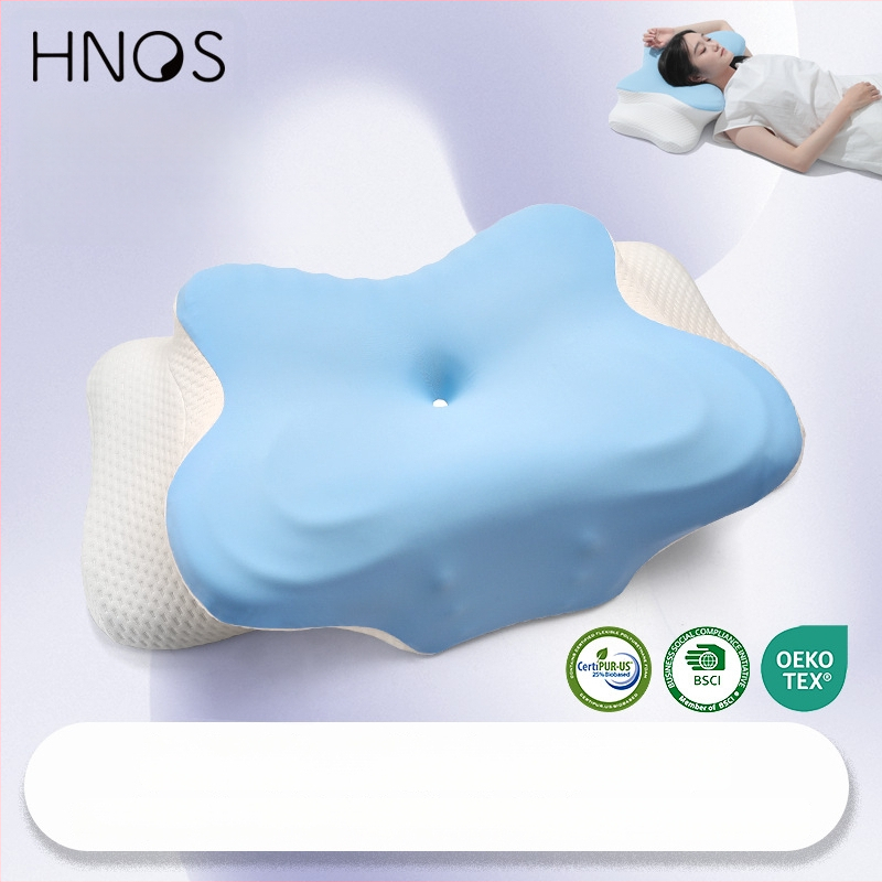 Atminties putų kaklo pagalvė, drugelio formos, ledinio šilko audinys, svoris 0.5–1.0 kg