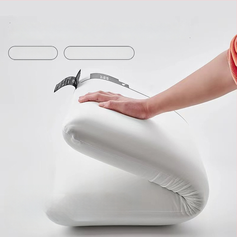 Atminties putų pagalvė - stačiakampio formos, atminties putų branduolys, užpildas poliuretano puta, dangos iš poliesterio pluošto, 3D pjovimas, vieno sluoksnio konstrukcija