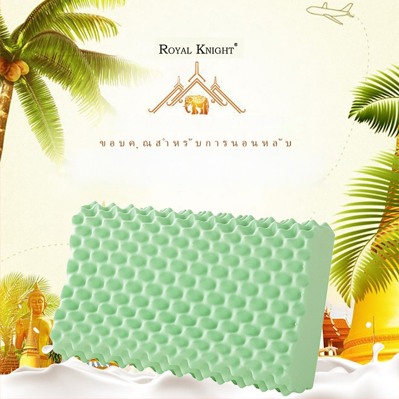 Royal Knight natūralus latekso pagalvė, stačiakampio formos, latekso turinys >90%, svoris 2–3 kg, šerdis iš 100% medvilnės