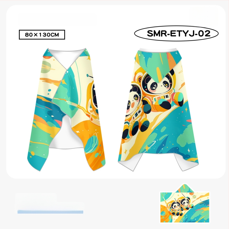 Bērnu ātri žūstošs kapes dvielis plūšanai, divpusējs samets, 200–300 g