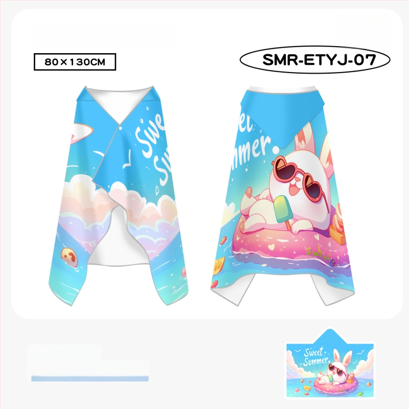 Bērnu ātri žūstošs kapes dvielis plūšanai, divpusējs samets, 200–300 g