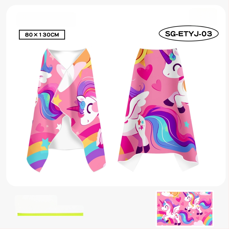 Bērnu ātri žūstošs kapes dvielis plūšanai, divpusējs samets, 200–300 g