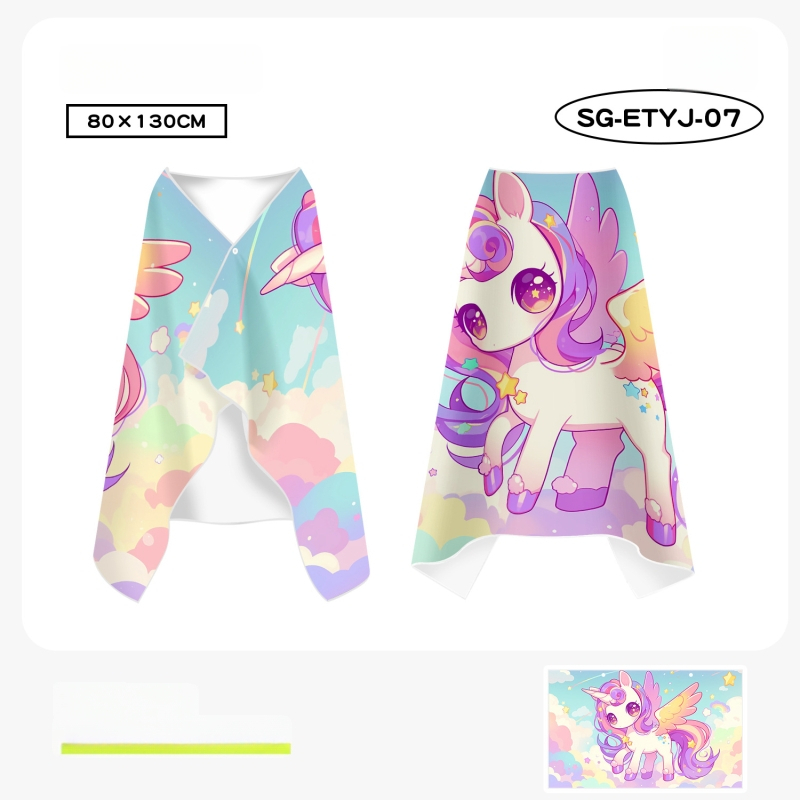 Bērnu ātri žūstošs kapes dvielis plūšanai, divpusējs samets, 200–300 g