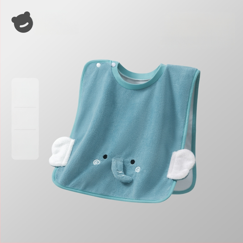 Laste näopuhastamiseks ja hammaste harjamiseks veekindla bibiga pesulapp, polüestri kiud, sobib 0–6-aastastele, kogu aasta kasutamiseks