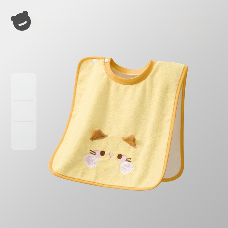 Laste näopuhastamiseks ja hammaste harjamiseks veekindla bibiga pesulapp, polüestri kiud, sobib 0–6-aastastele, kogu aasta kasutamiseks