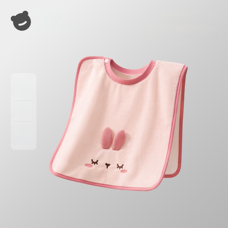 Laste näopuhastamiseks ja hammaste harjamiseks veekindla bibiga pesulapp, polüestri kiud, sobib 0–6-aastastele, kogu aasta kasutamiseks