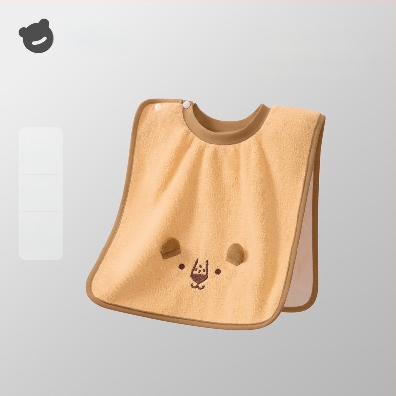 Laste näopuhastamiseks ja hammaste harjamiseks veekindla bibiga pesulapp, polüestri kiud, sobib 0–6-aastastele, kogu aasta kasutamiseks