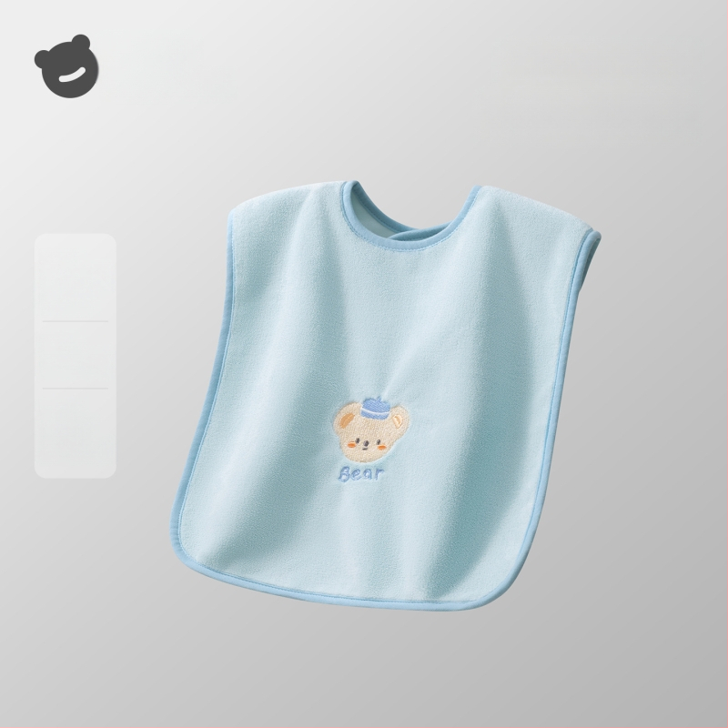 Laste näopuhastamiseks ja hammaste harjamiseks veekindla bibiga pesulapp, polüestri kiud, sobib 0–6-aastastele, kogu aasta kasutamiseks