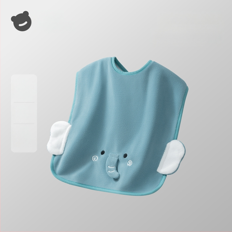 Laste näopuhastamiseks ja hammaste harjamiseks veekindla bibiga pesulapp, polüestri kiud, sobib 0–6-aastastele, kogu aasta kasutamiseks