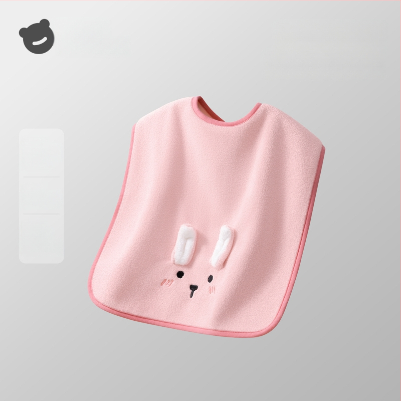 Laste näopuhastamiseks ja hammaste harjamiseks veekindla bibiga pesulapp, polüestri kiud, sobib 0–6-aastastele, kogu aasta kasutamiseks