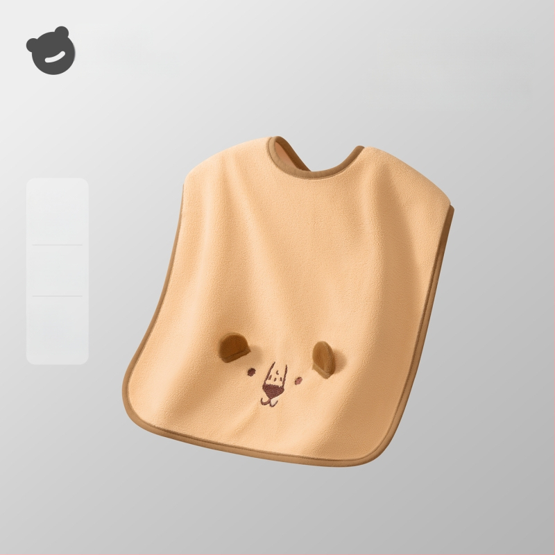 Laste näopuhastamiseks ja hammaste harjamiseks veekindla bibiga pesulapp, polüestri kiud, sobib 0–6-aastastele, kogu aasta kasutamiseks