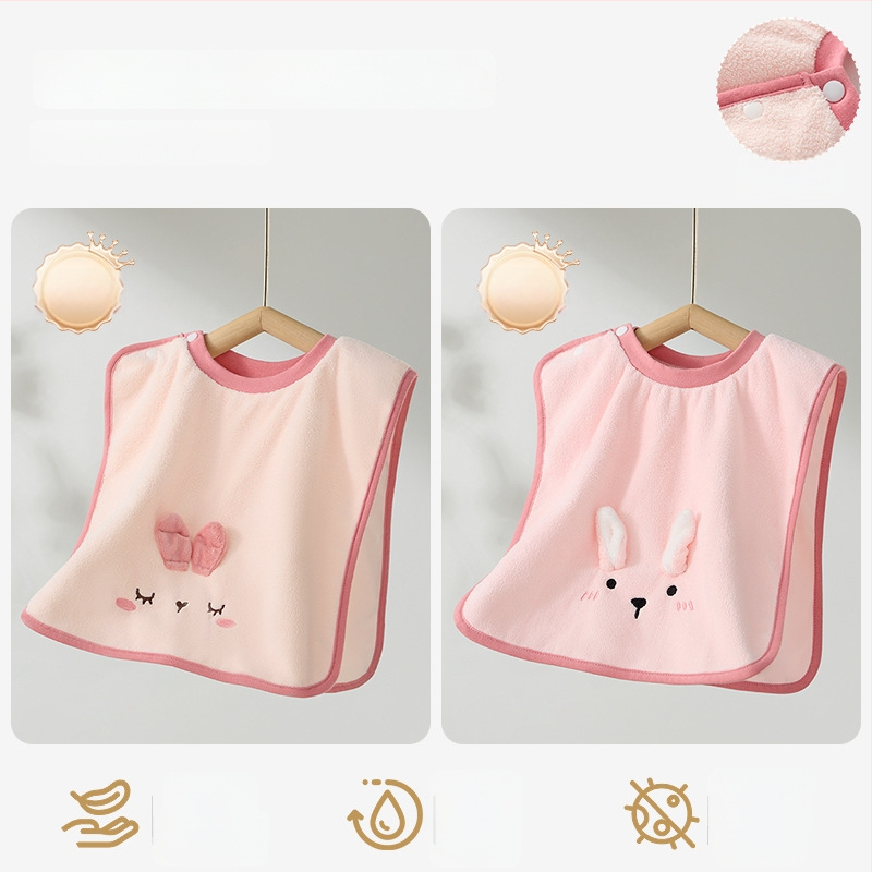 Laste näopuhastamiseks ja hammaste harjamiseks veekindla bibiga pesulapp, polüestri kiud, sobib 0–6-aastastele, kogu aasta kasutamiseks