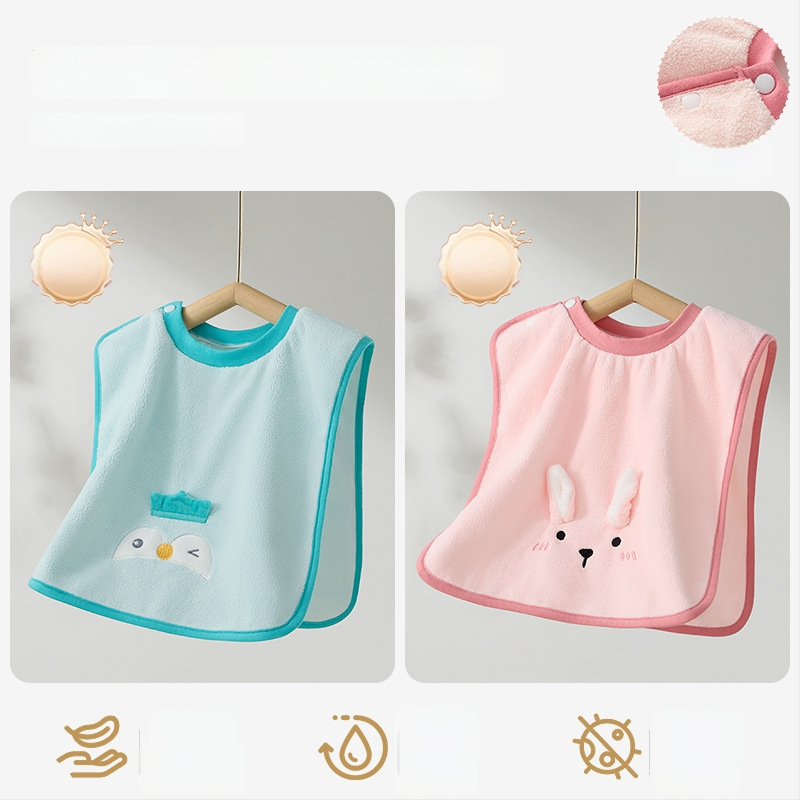 Laste näopuhastamiseks ja hammaste harjamiseks veekindla bibiga pesulapp, polüestri kiud, sobib 0–6-aastastele, kogu aasta kasutamiseks