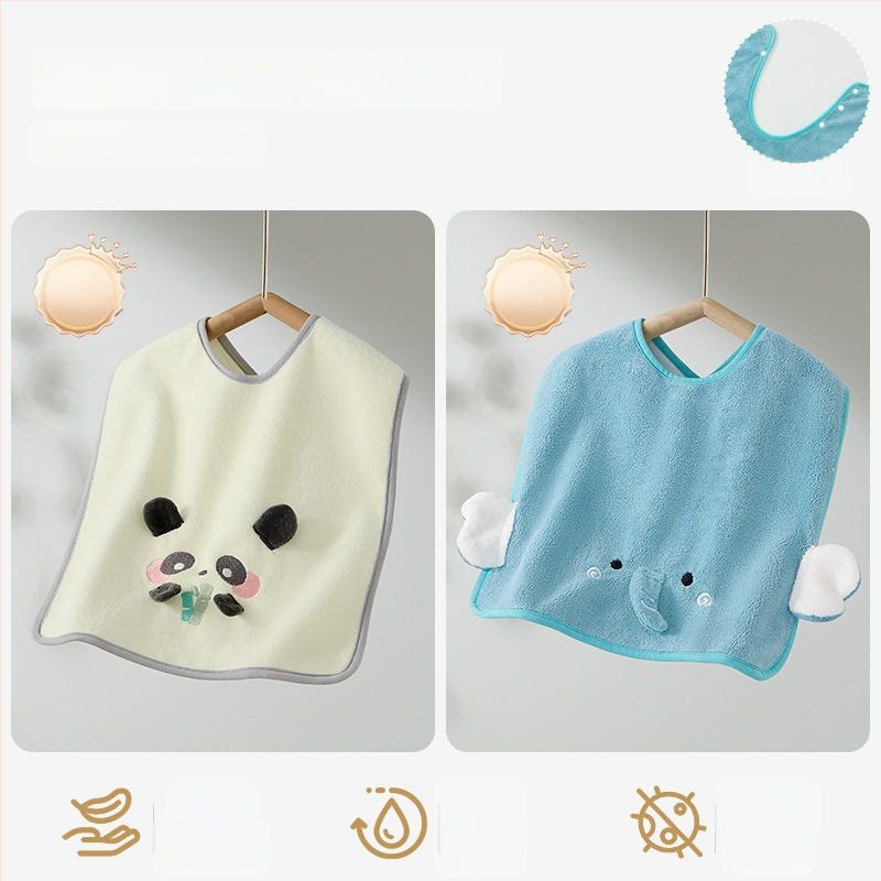 Laste näopuhastamiseks ja hammaste harjamiseks veekindla bibiga pesulapp, polüestri kiud, sobib 0–6-aastastele, kogu aasta kasutamiseks