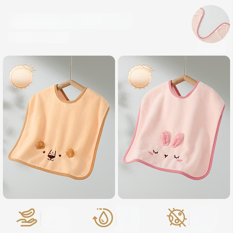 Laste näopuhastamiseks ja hammaste harjamiseks veekindla bibiga pesulapp, polüestri kiud, sobib 0–6-aastastele, kogu aasta kasutamiseks