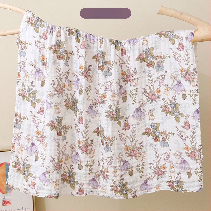 Kūdikių marlių rankšluostis su karikatūrų raštu – visiems metų laikams, 300–400 g, 40 siūlų, Spausdinta