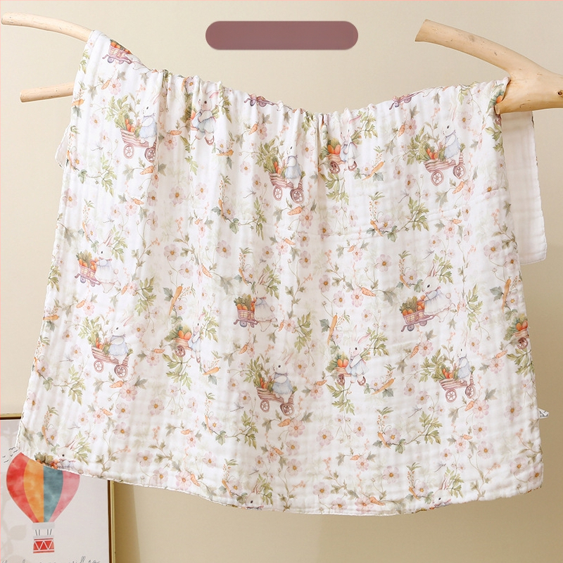 Kūdikių marlių rankšluostis su karikatūrų raštu – visiems metų laikams, 300–400 g, 40 siūlų, Spausdinta