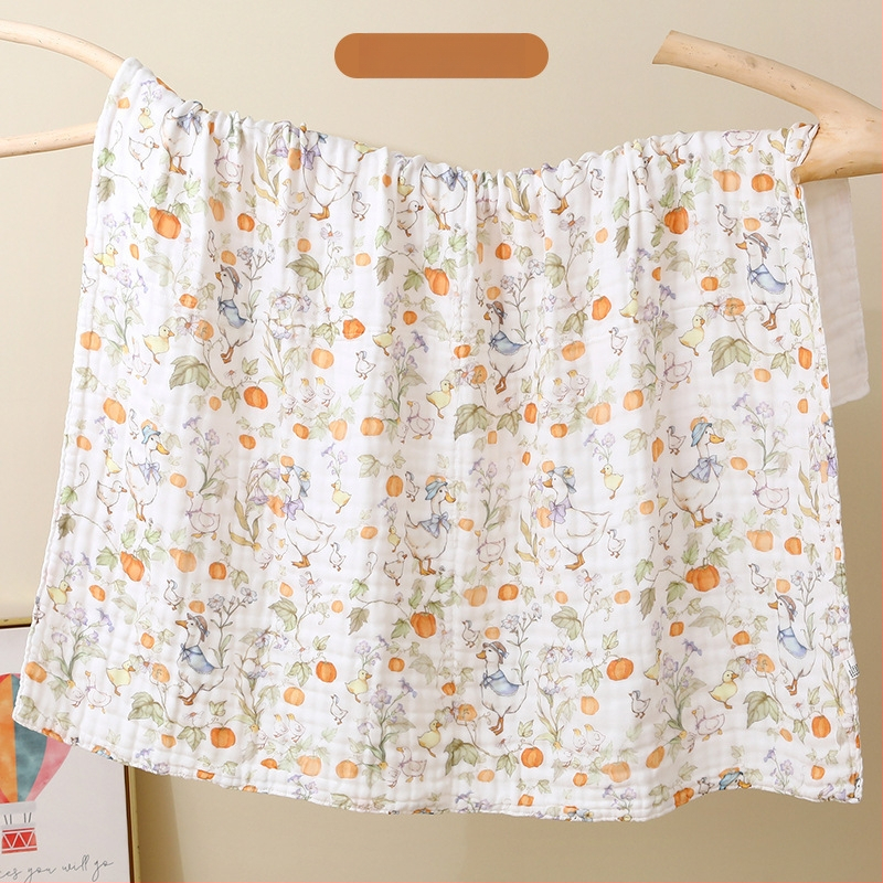 Kūdikių marlių rankšluostis su karikatūrų raštu – visiems metų laikams, 300–400 g, 40 siūlų, Spausdinta