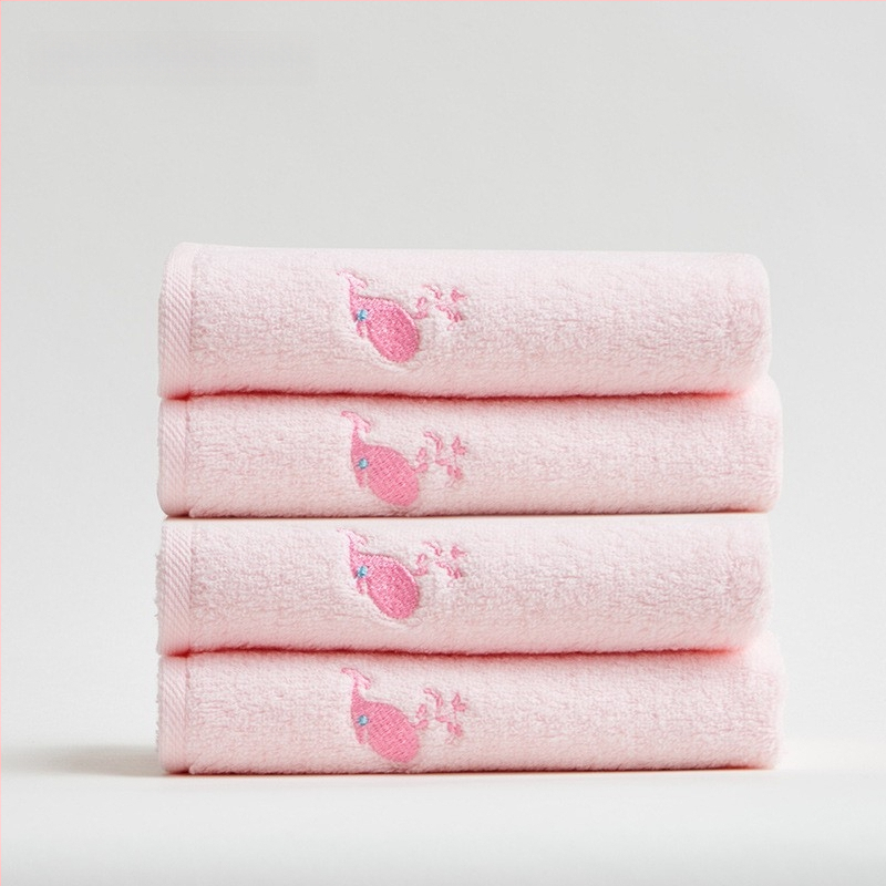 Sanli medvilninis veido rankšluostis su siuvinėjimu, 32S siūlai, svoris mažiau nei 50 g