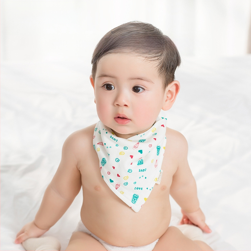 October Crystal Triangle Bib - Medvilnė, Unisex, Skirtas Naujagimiams