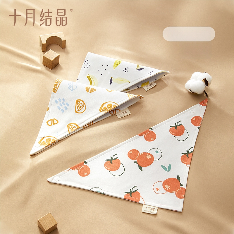 October Crystal Triangle Bib - Medvilnė, Unisex, Skirtas Naujagimiams