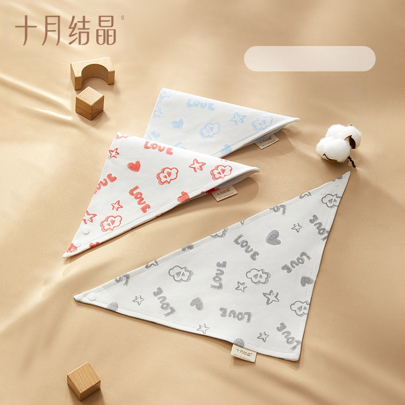 October Crystal Triangle Bib - Medvilnė, Unisex, Skirtas Naujagimiams