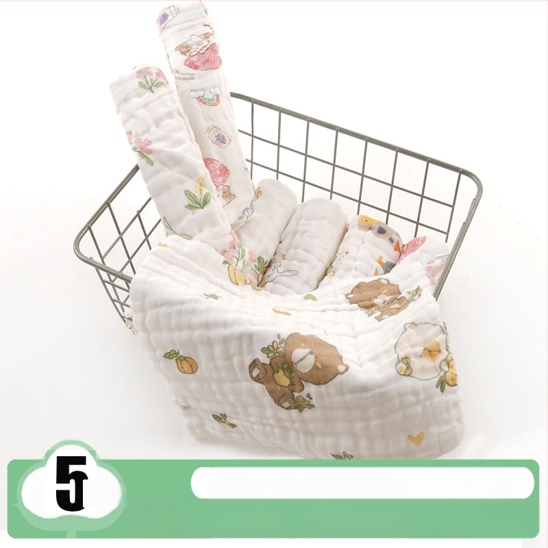 Šešių sluoksnių marlės kvadratinė servetė, 100% medvilnė, kūdikiams, viengyslė siūlė, sugėrimas 0–5 s