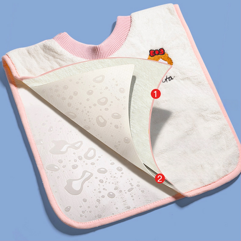 Kangbeibang Vaikų Bib - Atsparus vandeniui veido ploviklis vaikams, daugiafunkcinis medvilninis bib dantų šepetėliams ir šluostymui, tinkamas 0–8 metų amžiaus vaikams, vienos spalvos arba karikatūrų raštas, Saugos lygis A