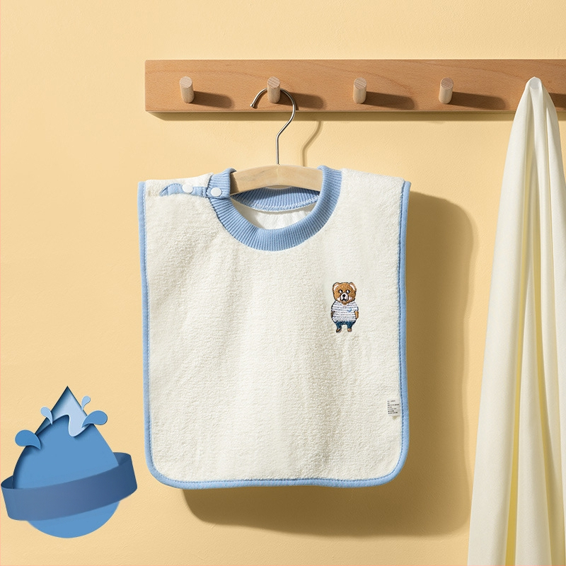 Kangbeibang Vaikų Bib - Atsparus vandeniui veido ploviklis vaikams, daugiafunkcinis medvilninis bib dantų šepetėliams ir šluostymui, tinkamas 0–8 metų amžiaus vaikams, vienos spalvos arba karikatūrų raštas, Saugos lygis A