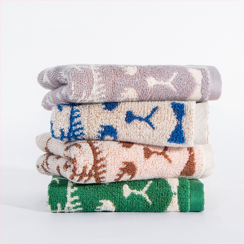 Kūdikio rankšluostis iš 100% medvilnės, džakardiniais dizainas katės grafiti – 150D, 80–100g