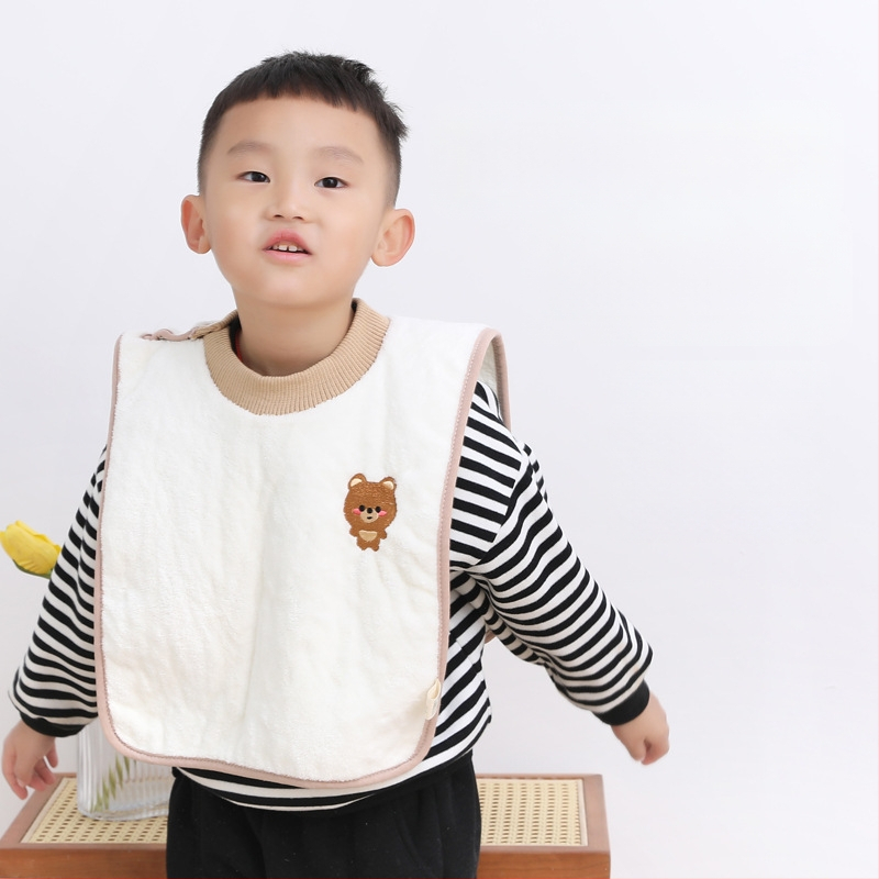 Vaikų vandeniui skirtas veido ir valgymo rankšluostis — coral fleece, siuvinėjimas ir apipjaustymas, amžius 2–8 m