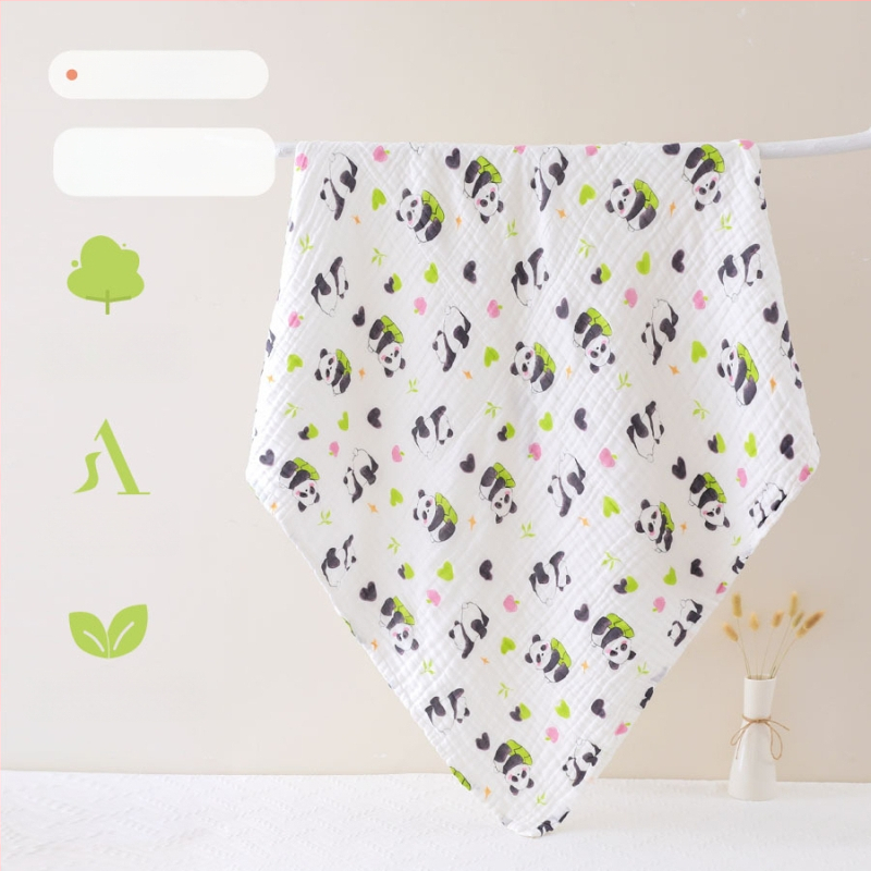 Šešių sluoksnių medvilninė marle kūdikių vonios rankšluostis, sugeriantis, su ranka nupieštu raštu, Klasė A