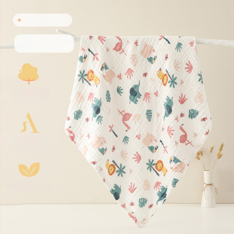 Šešių sluoksnių medvilninė marle kūdikių vonios rankšluostis, sugeriantis, su ranka nupieštu raštu, Klasė A