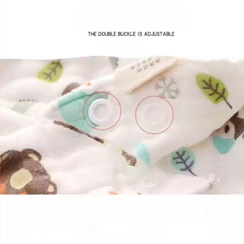 Kūdikių trikampis kaklui iš 100% medvilnės, šešių sluoksnių bubble gauze audinys, tinka naujagimiams, su piešiniais ir gėlėmis, sugest drėgmę, kvėpuojantis