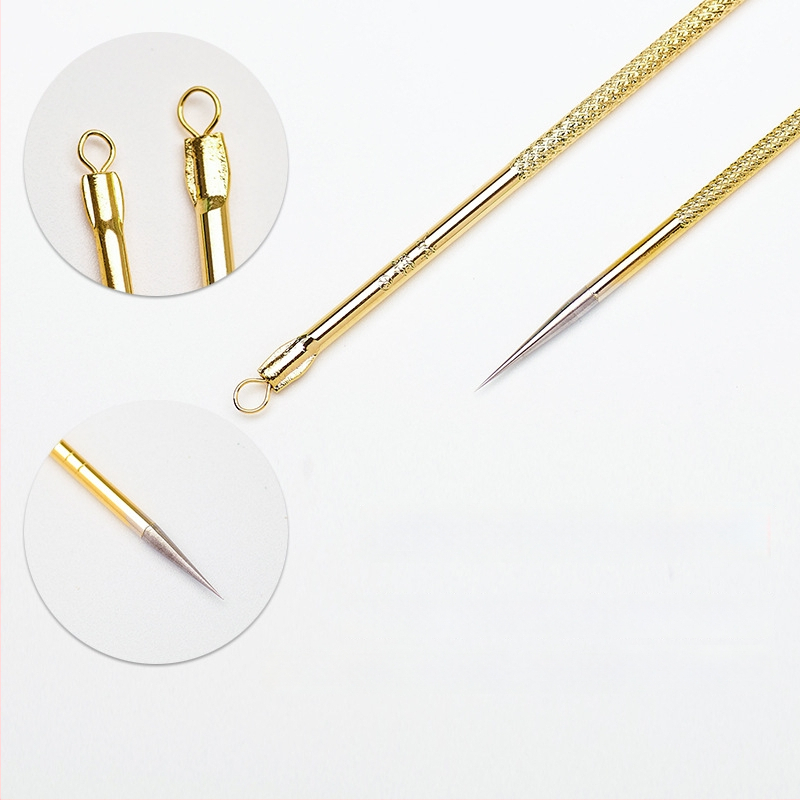 Nerūdijančio plieno profesionalus adatos juodųjų dėmių ir spuogų šalinimui – 2 vnt. ilgas ir trumpas