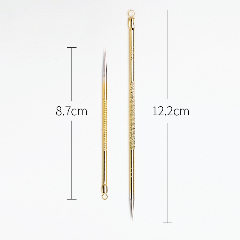 Nerūdijančio plieno profesionalus adatos juodųjų dėmių ir spuogų šalinimui – 2 vnt. ilgas ir trumpas