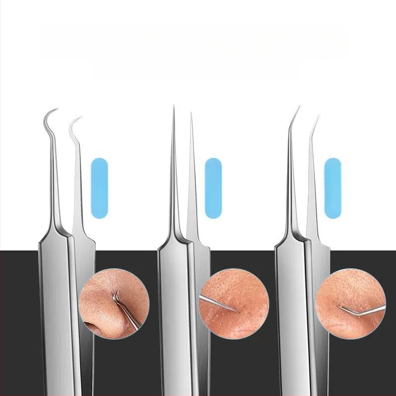 Nerūdijančio plieno spuogų ekstrakcijos įrankių rinkinys bendram naudojimui