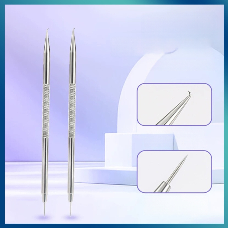 Išlenkta aknės adata – nerūdijančio plieno, ištraukimo įrankis juodoms dėmėms