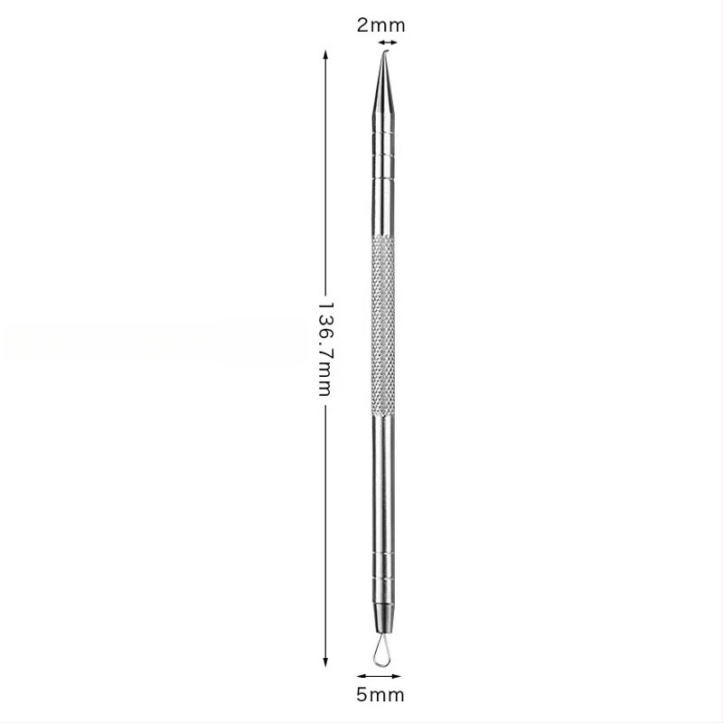 Išlenkta aknės adata – nerūdijančio plieno, ištraukimo įrankis juodoms dėmėms