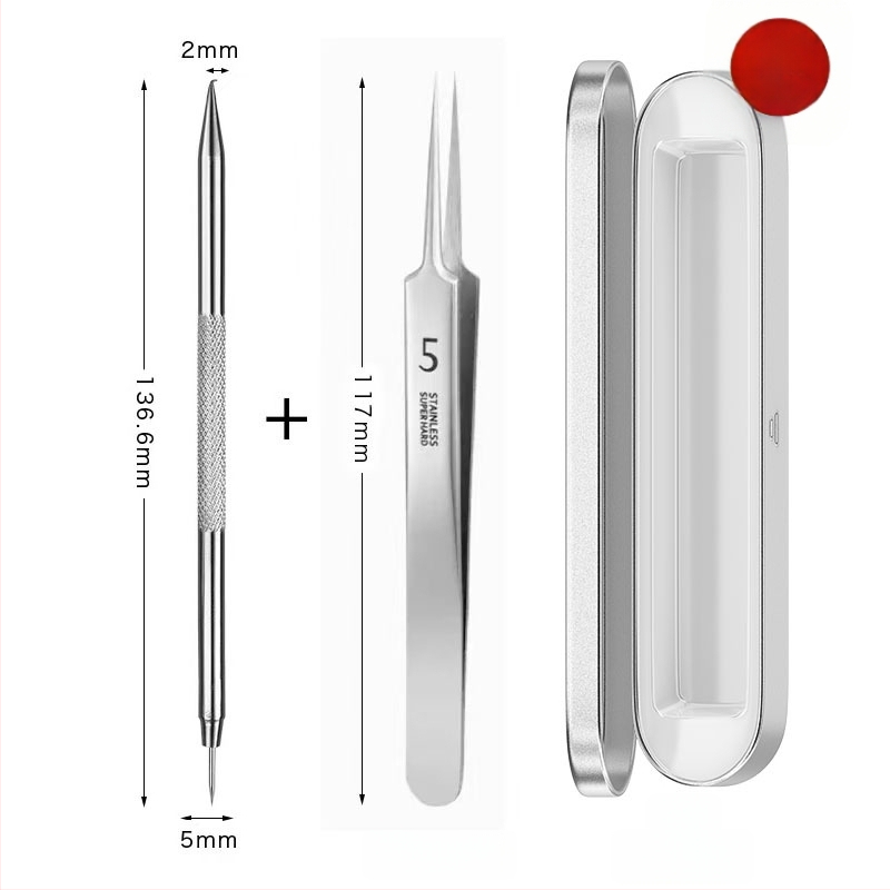 Išlenkta aknės adata – nerūdijančio plieno, ištraukimo įrankis juodoms dėmėms