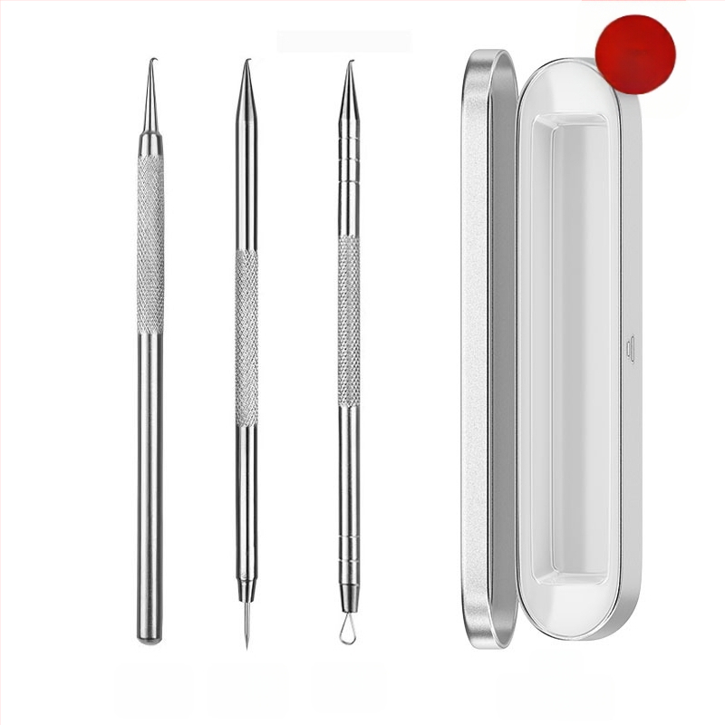 Išlenkta aknės adata – nerūdijančio plieno, ištraukimo įrankis juodoms dėmėms