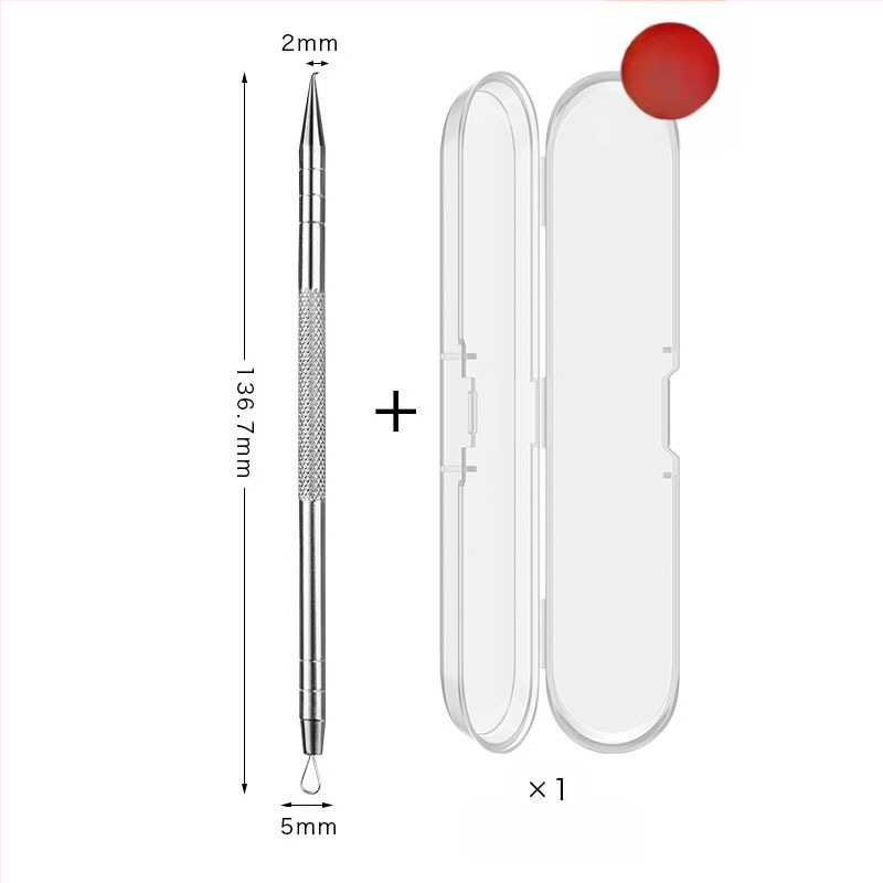 Išlenkta aknės adata – nerūdijančio plieno, ištraukimo įrankis juodoms dėmėms