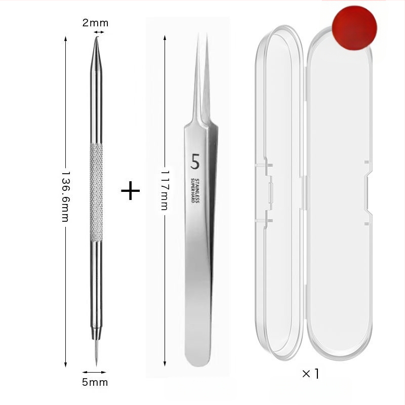 Išlenkta aknės adata – nerūdijančio plieno, ištraukimo įrankis juodoms dėmėms