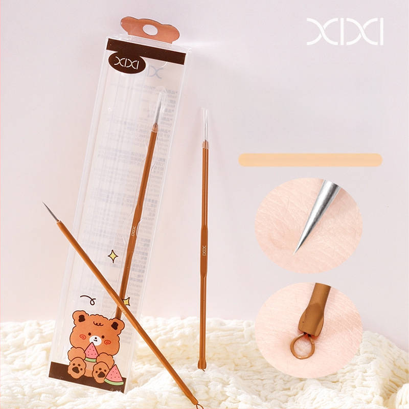 XIXI spuogų adata – kompaktiška, nešiojama veido spuogų adata su saugojimo dėžute; nerūdijančio plieno; prekės kodas Xx–07/xx–08; prekė XIXI; tinka bendram vartotojui