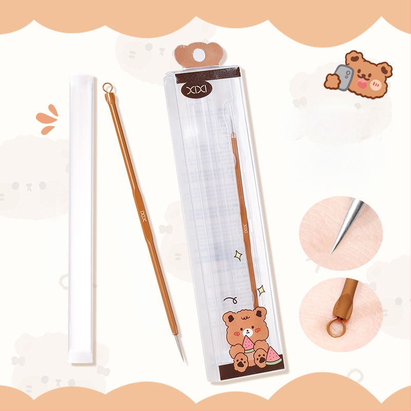 XIXI spuogų adata – kompaktiška, nešiojama veido spuogų adata su saugojimo dėžute; nerūdijančio plieno; prekės kodas Xx–07/xx–08; prekė XIXI; tinka bendram vartotojui