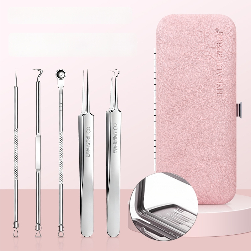 Nerūdijančio plieno aknės adatų rinkinys, 5 dalių, atnaujintas, tikslus juodųjų spuogų ir porų ekstraktorius