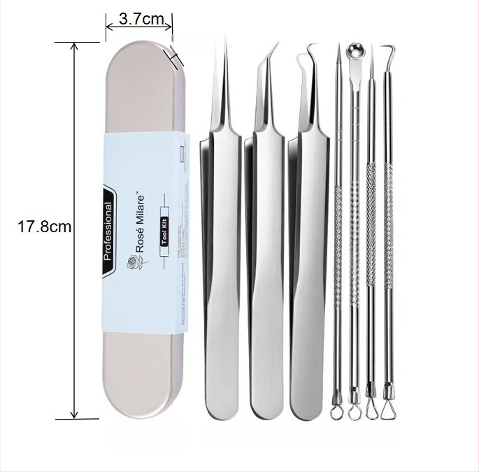 Mirar nerūdijančio plieno spuogų įrankių rinkinys namų naudojimui, 5 metų tarnavimo laikas