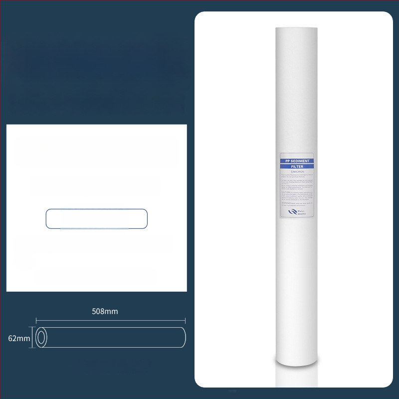 Vandens valymo filtro elementas – polipropilenas, PP medvilnės filtras, priekinis montavimas, 500 L/h